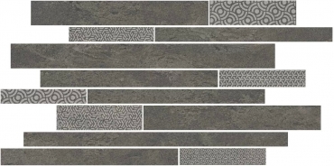 Мозаика Kerama Marazzi Ламелла серый темный мозаичный SBM011/SG458520 25x50,2 матовая