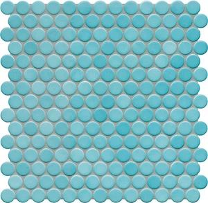 Мозаика Jasba 40048H Loop Aqua Blue 31,6x31,6 матовая