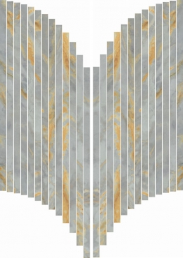 Мозаика ABK Sensi Signoria Mos Ventaglio Grigio Siena Lux PF60009150 28x60 полированная