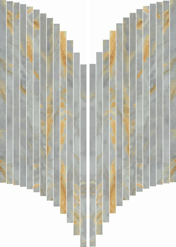 Мозаика ABK Sensi Signoria Mos Ventaglio Grigio Siena Lux PF60009150 28x60 полированная
