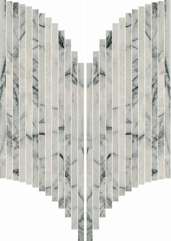 Мозаика ABK Sensi Signoria Mos Ventaglio Lilac Grey Lux PF60009147 28x60 полированная