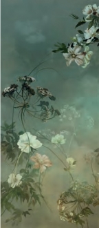 W&S Country Flowers Green A Nat PF60017081