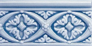 Бордюр Adex ADMO4001 Rilieve Bizantino C/C Azul Oscuro 7,5x15 глянцевый