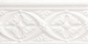 Бордюр Adex ADMO4002 Rilieve Bizantino C/C Blanco 7,5x15 глянцевый