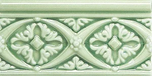 Бордюр Adex ADMO4005 Rilieve Bizantino C/C Verde Claro 7,5x15 глянцевый