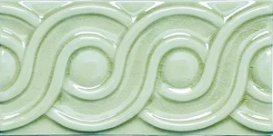 Бордюр Adex ADMO4080 Rilieve Clasico C/C Verde Claro 7,5x15 глянцевый