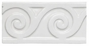 Бордюр Adex ADMO4087 Relieve Mar C/C Blanco 7,5x15 глянцевый
