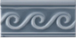 Бордюр Adex ADNE4141 Relieve Olas PB Storm Blue 7,5x15 глянцевый