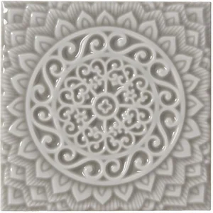 Декоративный элемент Adex ADST4080 Relieve Mandala Universe Graystone 14,8x14,8 глянцевый