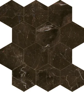Мозаика Caesar Anima Dark Emperador Comp. Esagono 28,5x33 полированная