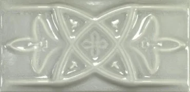 Бордюр Amadis Antique Crackle Cenefa Relieve Greengrey Crack 7,5x15 глянцевый