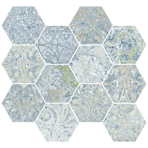 Мозаика Aparici Bohemian Blue Natural Mos Hex 28x30 матовая
