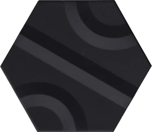 Керамогранит Aparici Chaplin Black Chic Hexagon 25x29 структурированный