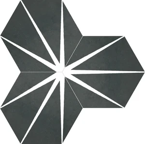 Керамогранит Apavisa Starline Black Natural Hexagon 25x29 матовый