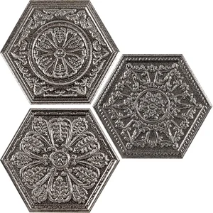 Декоративный элемент Apavisa Zinc Silver Mix Decor Hexagon 25x29 матовый