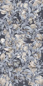 Плитка APE A043767 Bellagio Dec Baroque Blu Mix Rect 60x120 Rev матовая
