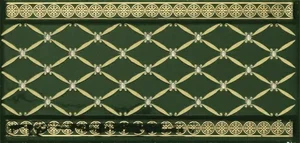 Бордюр APE Cenefa Delis Verde Botella Gold 10x20 глянцевый