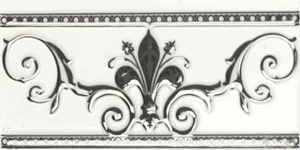 Бордюр APE Lord Cenefa Noblesse Blanco Silver 10x20 глянцевый