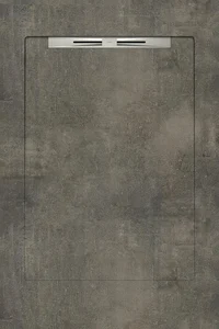 Душевой поддон из керамогранита Aquanit Beton Anthracite Slope Line 90x135 матовый