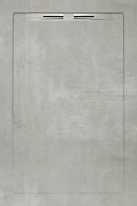Душевой поддон из керамогранита Aquanit Beton Grey Slope Line 80x120 матовый