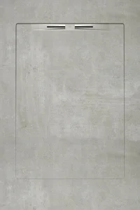 Душевой поддон из керамогранита Aquanit Beton Grey Slope Line 90x135 матовый