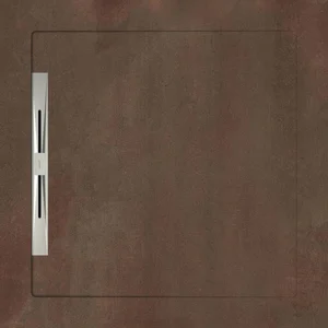 Душевой поддон из керамогранита Aquanit Cosmo Copper Slope Line 90x90 матовый