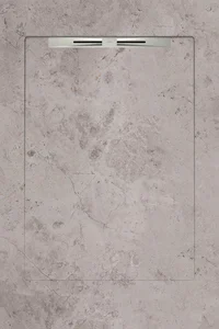 Душевой поддон из керамогранита Aquanit Fibre Grey Slope Line 90x135 матовый