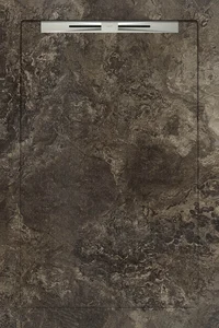 Душевой поддон из керамогранита Aquanit Fossil Brown Slope Line 80x120 матовый
