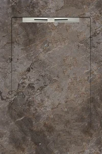 Душевой поддон из керамогранита Aquanit Gusto Taupe Grey Slope Line 90x135 матовый
