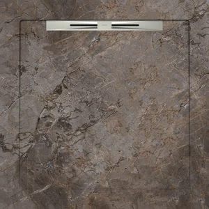 Душевой поддон из керамогранита Aquanit Gusto Taupe Grey Slope Line 90x90 матовый