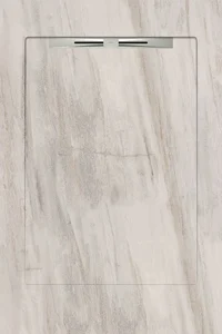Душевой поддон из керамогранита Aquanit Hill White Slope Line 90x135 матовый