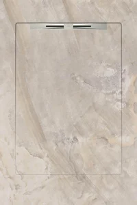 Душевой поддон из керамогранита Aquanit Incanto Bone Slope Line 90x135 матовый