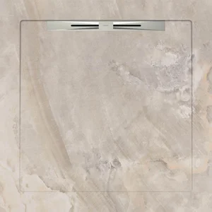 Душевой поддон из керамогранита Aquanit Incanto Bone Slope Line 90x90 матовый