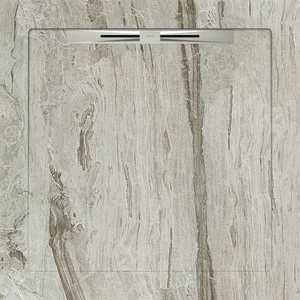 Душевой поддон из керамогранита Aquanit Misto Grey Slope Line 90x90 матовый