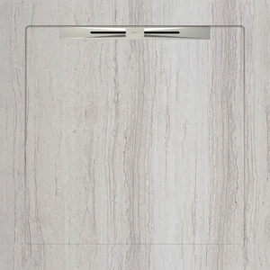 Душевой поддон из керамогранита Aquanit Serpegiante White Slope Line 90x90 матовый