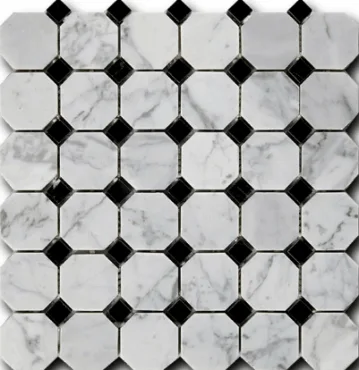 Мозаика Art & Natura Bianco Carrara & Nero Marquina 30,5x30,5 глянцевая