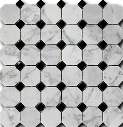 Мозаика Art & Natura Bianco Carrara & Nero Marquina 30,5x30,5 глянцевая