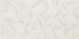 3D Wall Carve Leaf White A578