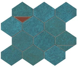 Мозаика Atlas Concorde Italy Blaze Verdigris Mosaico Nest 9BNV 25,8x29,4 матовая