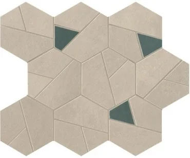 Мозаика Atlas Concorde Italy Boost Pro Cream Mosaico Hex Blue A0QO 25x28,5 матовая