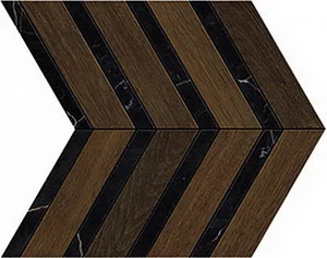 Мозаика Atlas Concorde Italy Heartwood Moka Marble Chevron AOYI 28,7x29,4 матовая