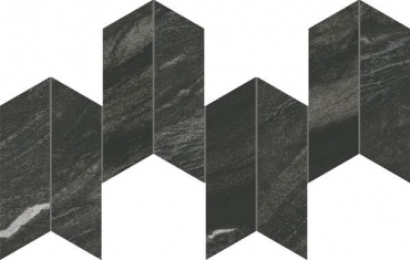 Керамогранит Atlas Concorde Italy Marvel Diva Black Tempest Mosaico Chevron Velvet AYD5 17,5x46 полированный
