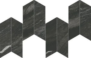 Керамогранит Atlas Concorde Italy Marvel Diva Black Tempest Mosaico Chevron Velvet AYD5 17,5x46 полированный