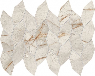Керамогранит Atlas Concorde Italy Marvel Diva White Everest Mosaico Twist Lapp. AYD9 27,6x35 лаппатированный