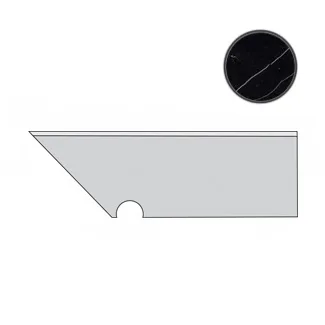 Спецэлемент Atlas Concorde Italy Marvel Black Atlantis Battiscopa Sag. SX AOWS 7,2x30 матовый