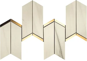 Мозаика Atlas Concorde Italy Marvel Chevron Bianco Fantastico 9MCN 17x41,4 полированная