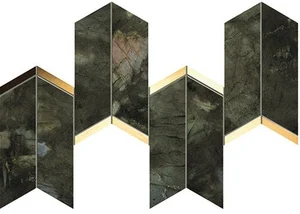 Мозаика Atlas Concorde Italy Marvel Chevron Brasil Green 9MCO 17x41,4 полированная
