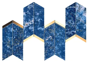 Мозаика Atlas Concorde Italy Marvel Chevron Ultramarine 9MCP 17x41,4 глянцевая