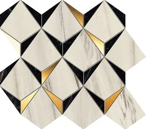 Мозаика Atlas Concorde Italy Marvel Diamonds Bianco - Black 9MDB 32,9x35,8 полированная