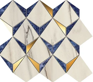 Мозаика Atlas Concorde Italy Marvel Diamonds Bianco - Ultramarine 9MDN 32,9x35,8 полированная